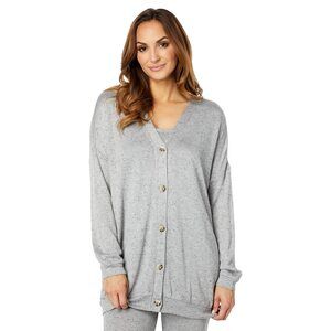 Honeydew Intimates Hazy Morning Popcorn Knit Cardigan Heather Grey XS